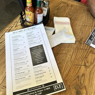 Menu and place setting