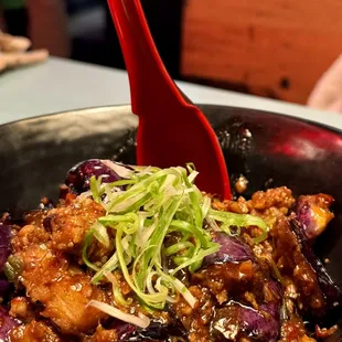 a close up of a bowl of food