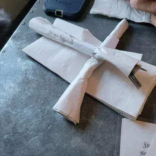 Utensils and table set up