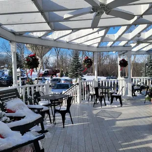 Seating outside as approaching entrance