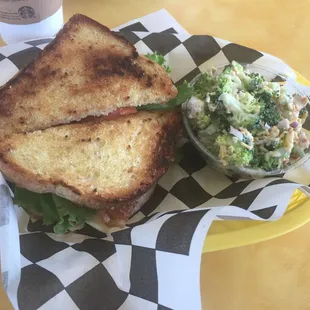 Cafe club special with broccoli salad