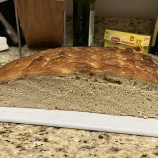 $5 Focaccia bread from Pluma Bakery, quite thick and dense!