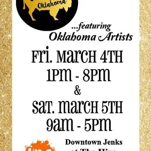 Crafted in Oklahoma show this weekend 3/4 &amp; 3/5 Local Artists and Food Trucks!!