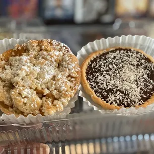 Apple almond and chocolate coconut mini pies