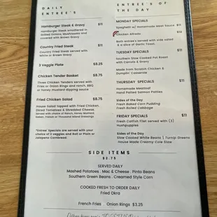 Menu Front