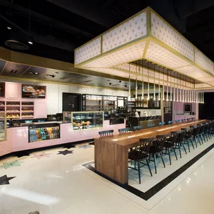 The stunning European-inspired interior design.   Open daily at 8AM. Fresh Donuts everyday. Weekend Brunch Sat &amp; Sun until 4PM!
