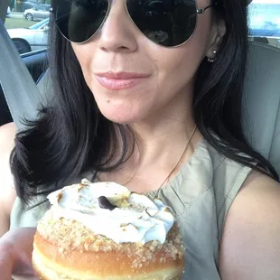 Banana cream pie doughnut is really, really good!