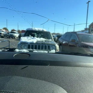 The windshield crack before I took it in.