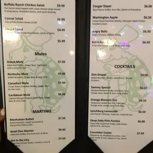 New menu