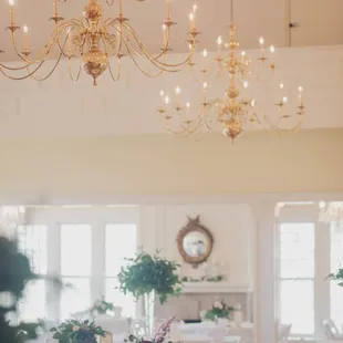 Chandeliers and centerpieces at the Glendale Lyceum.