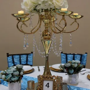 Blue theme table decor