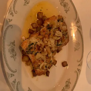 Gulf flounder with crabmeat