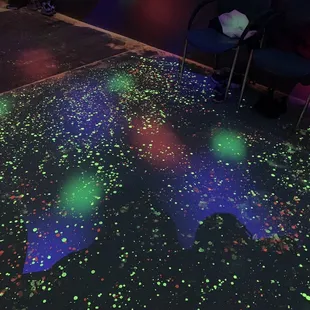 Glow paint floor
