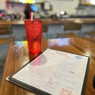 Menu and the bar