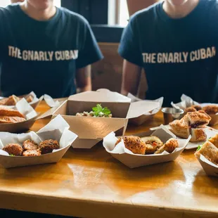 a table full of food