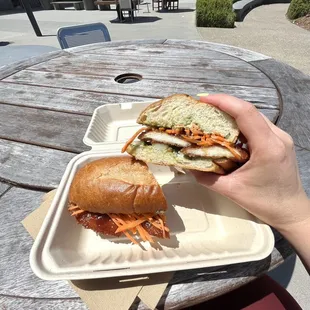 My delicious chicken bahn mi sandwich