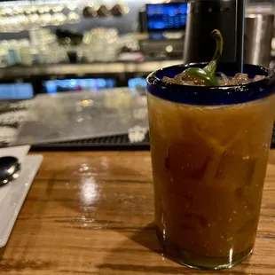 It's not a great picture but this may be the best BLOODY MARY I've ever had. Great homemade base.