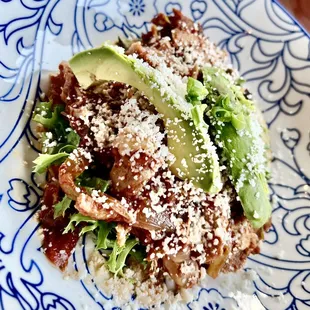 Chicken tinga tostada