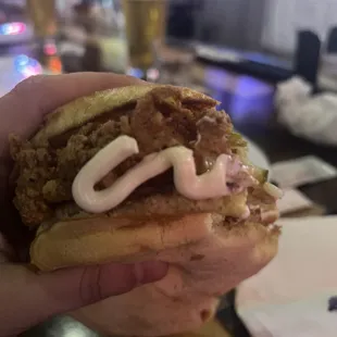 Mayo on my chicken sandwich