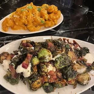 Shrimp  Brussel sprouts