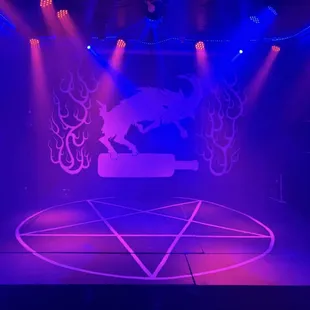 Empty stage area featuring our freshly added pentagram
