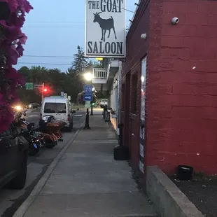 Outside. Park in back and use the back entrance to avoid the Main Street crowds.