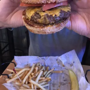 California burger w cheese &amp; fries