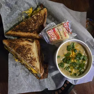 Grilled Cheese w/ Side of Potato Soup