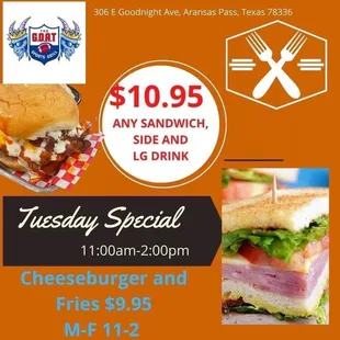 a sandwich and a drink