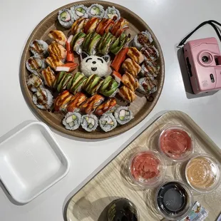 Penguin tray with a kitty!