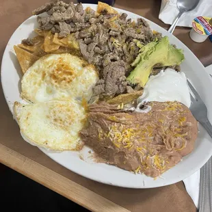 Green Chilaquiles with Carne Asada