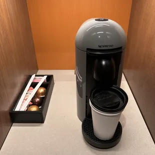 In room Nespresso machine