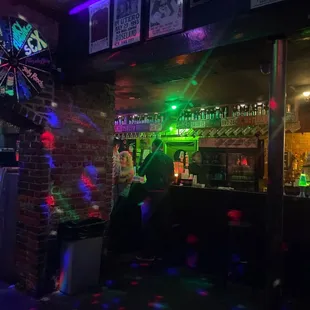 a bar with neon lights