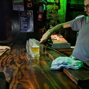 Flaming Dr. Peppers being set up!