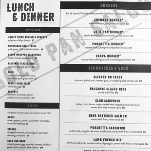 The Gold Pan Saloon Lunch &amp; Dinner