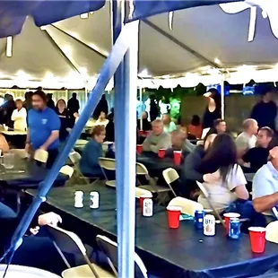 Candid photo of the beer tent outside!