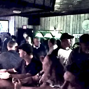 Candid photo of how many patrons came to show support &amp; love for the bar on the 100th year anniversary!