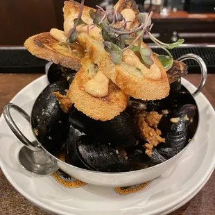 The Mussels Appetizer. Delicious but salty.