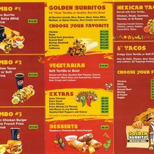 Second page of takeout menu