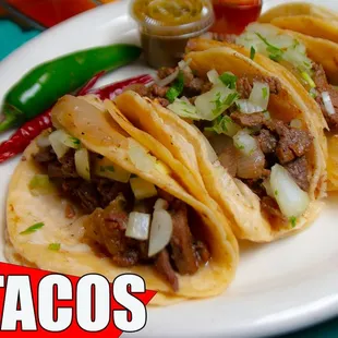 three tacos on a plate