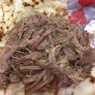 Loaded with shredded brisket
