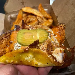 Chicken Golden Hot Tacos Combo with potato wedges bomb.com!!