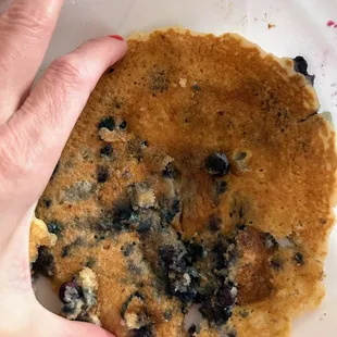 Y'all this is all I had left when I remembered to take a pic.  Tons of blueberries and big too. Tasty. 3 came in the order.