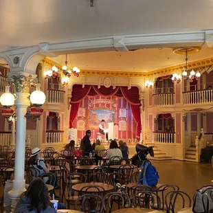 Inside seating - they have an old time piano player every hour.