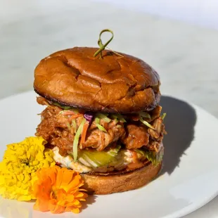 Pulled BBQ Chicken Sandwich at the Golden Lamb