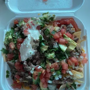 Meat nacho. Loaded with toppings, and not salty and good amount of meat.