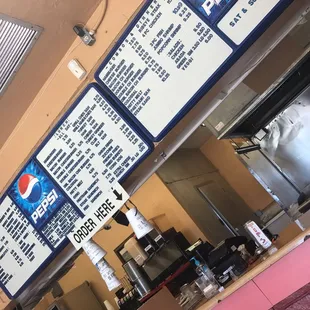 the menu of a restaurant