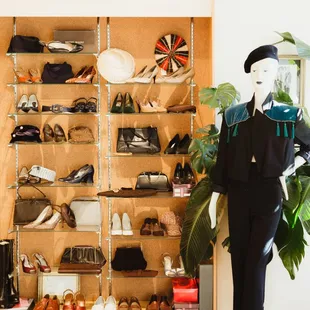 Accessories are displayed in groups around the shop.