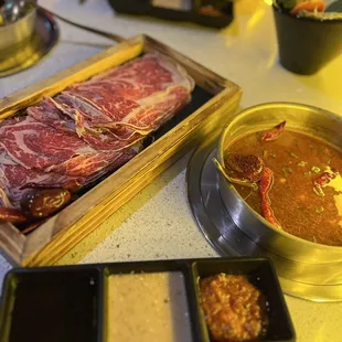 Soups come with 3 dipping sauces for your protein