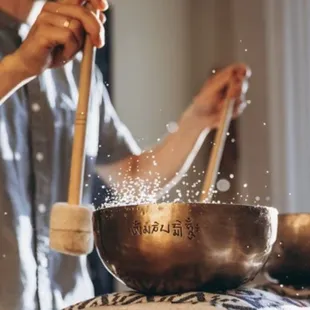 Body balancing technique with water added for a more in depth experience